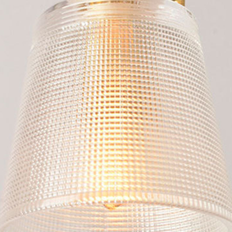 Lámpara de Aplique de Pared de 1 Luz de Vidrio de Cobre Nórdico Contemporáneo para Sala de Estar 