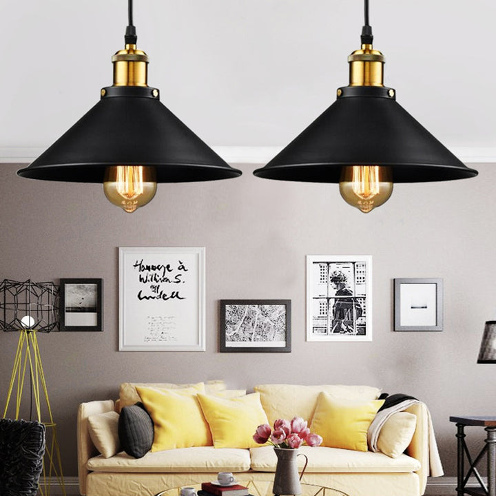 Suspension Luminaire à 1 Lumière en Fer Industriel Contemporain pour Salle à Manger 