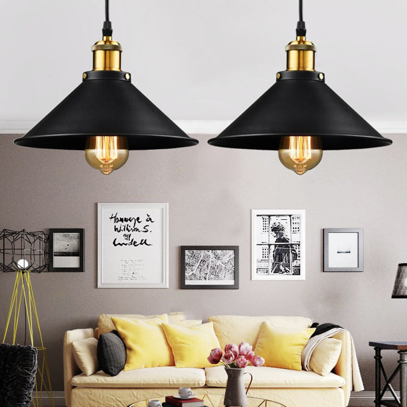 Zeitgenössische industrielle kuppelförmige Pendelleuchte aus Eisen mit 1 Licht für Esszimmer 