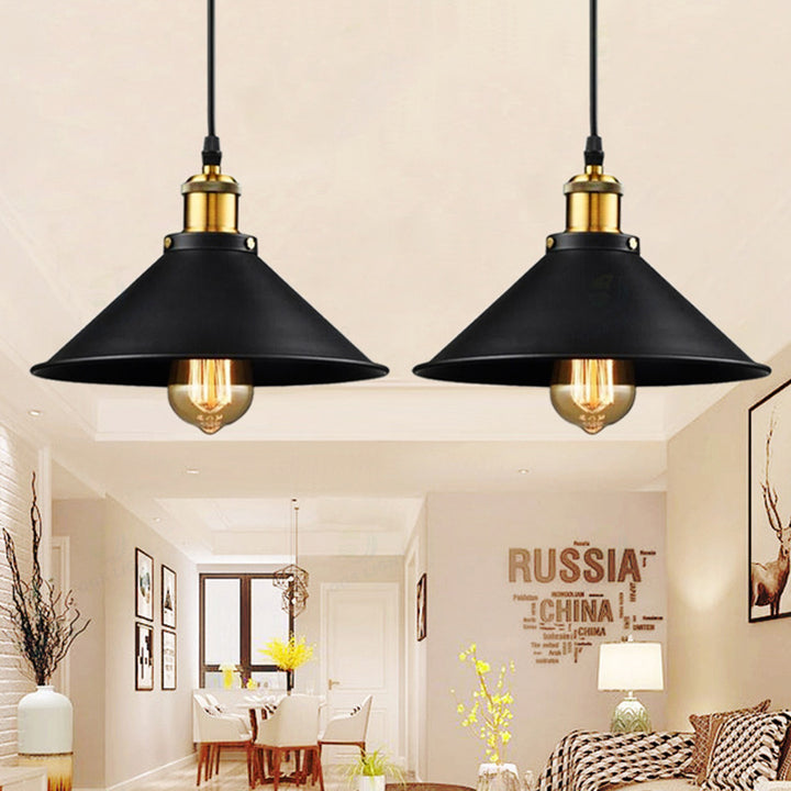 Suspension Luminaire à 1 Lumière en Fer Industriel Contemporain pour Salle à Manger 