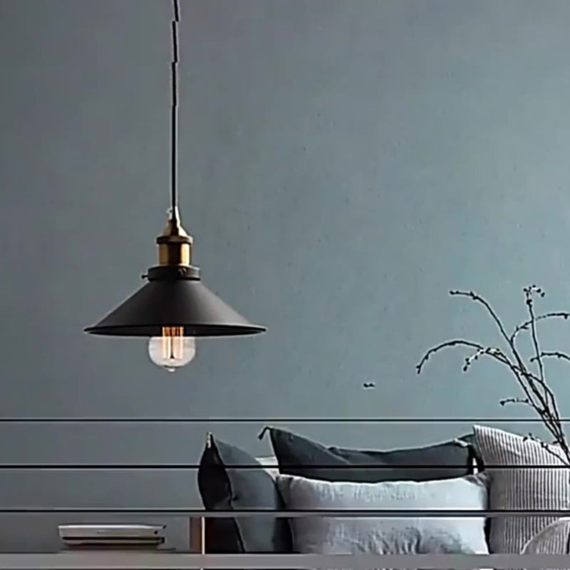 Zeitgenössische industrielle kuppelförmige Pendelleuchte aus Eisen mit 1 Licht für Esszimmer 