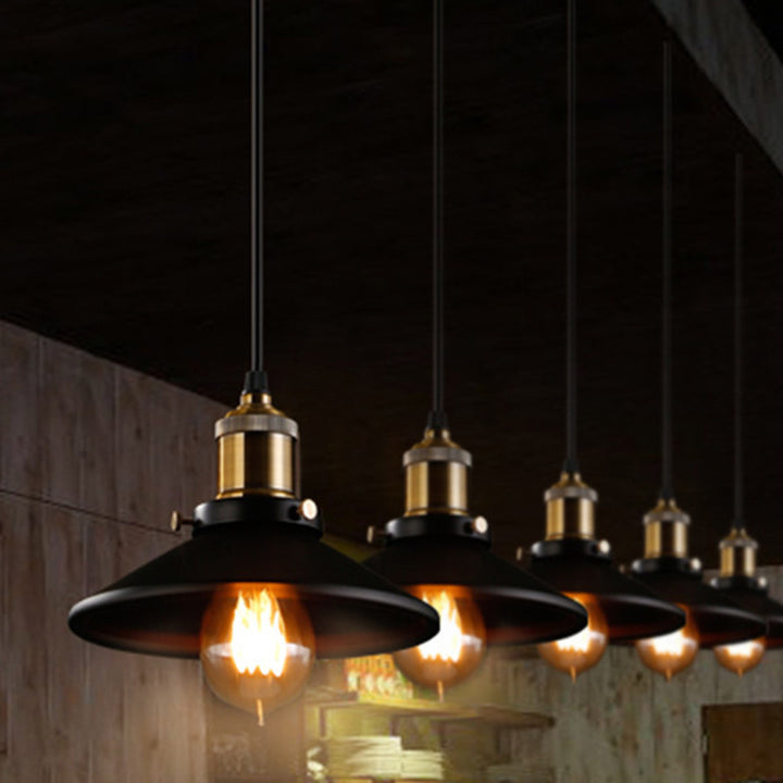 Suspension Luminaire à 1 Lumière en Fer Industriel Contemporain pour Salle à Manger 