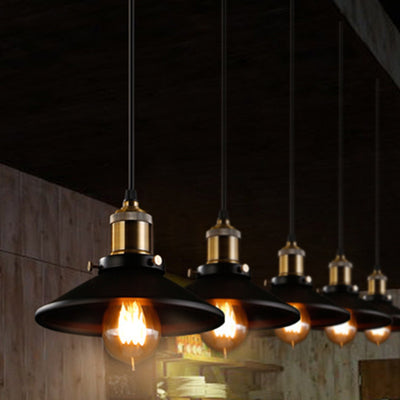 Zeitgenössische industrielle kuppelförmige Pendelleuchte aus Eisen mit 1 Licht für Esszimmer 