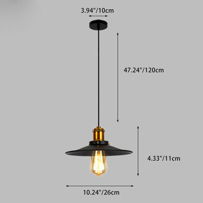 Zeitgenössische industrielle kuppelförmige Pendelleuchte aus Eisen mit 1 Licht für Esszimmer 