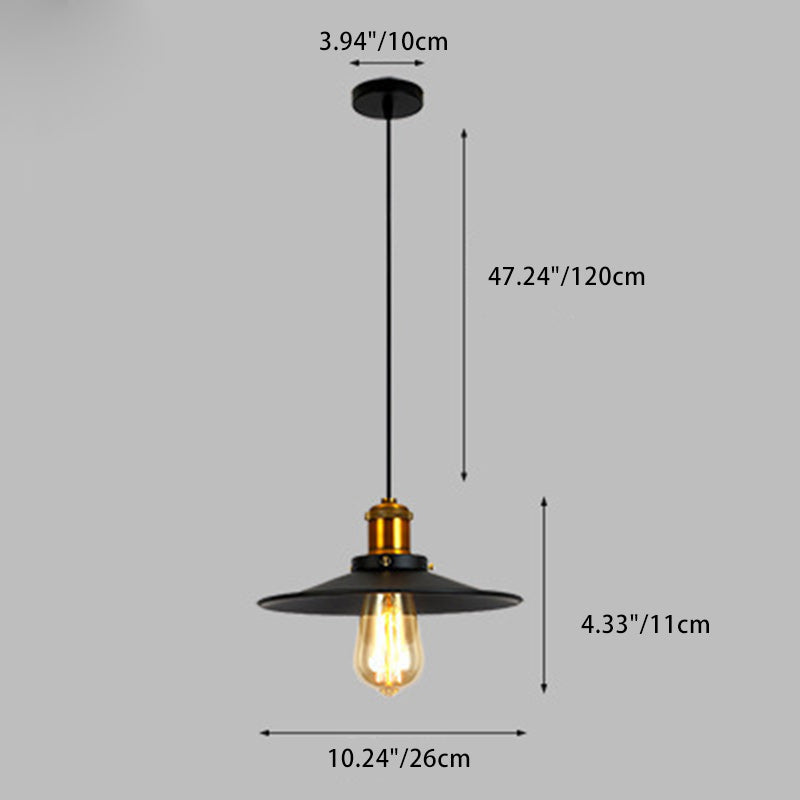 Zeitgenössische industrielle kuppelförmige Pendelleuchte aus Eisen mit 1 Licht für Esszimmer 