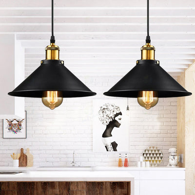 Zeitgenössische industrielle kuppelförmige Pendelleuchte aus Eisen mit 1 Licht für Esszimmer 