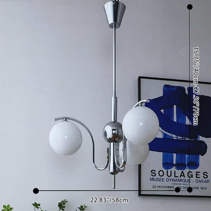 Modern Minimalist Oval Iron Glass 3/5-Light Chandelier For Living Room