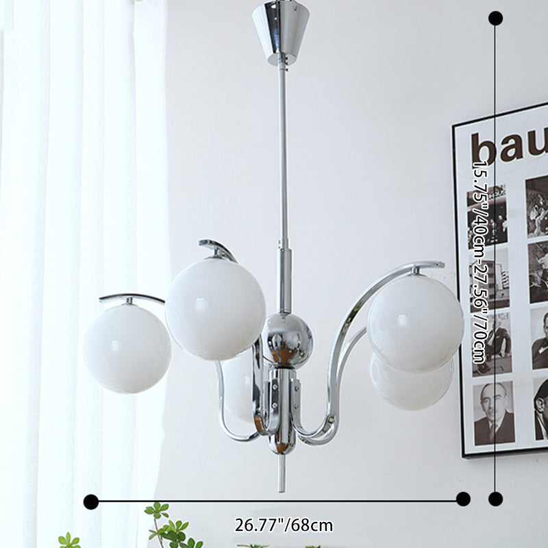 Moderna Minimalista Óvalo Hierro Vidrio Candelabro de 3/5 Luces para Sala de Estar 