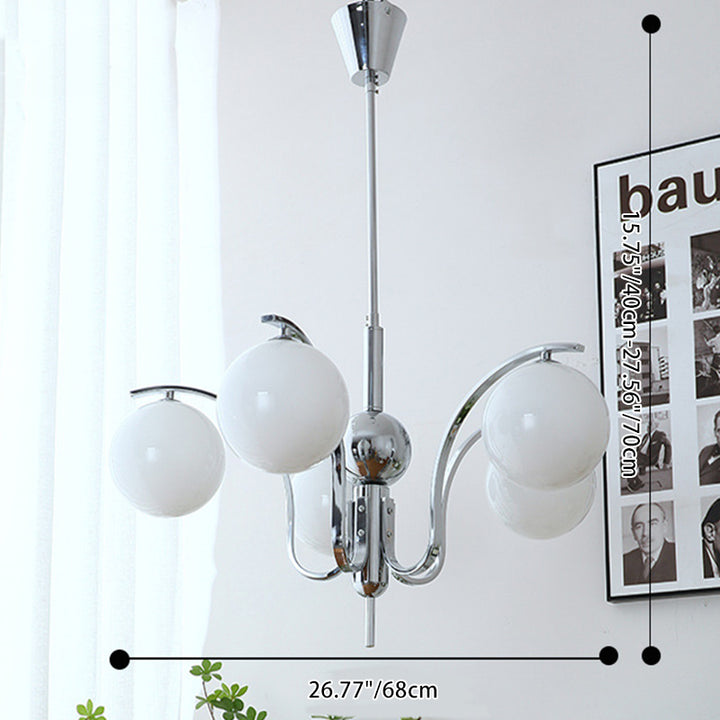 Moderna Minimalista Óvalo Hierro Vidrio Candelabro de 3/5 Luces para Sala de Estar 