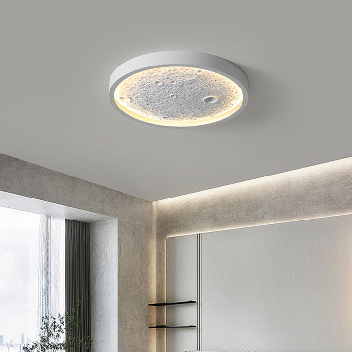 Contemporary Creative Round Iron Resin LED Flush Mount Ceiling Light For Living Room