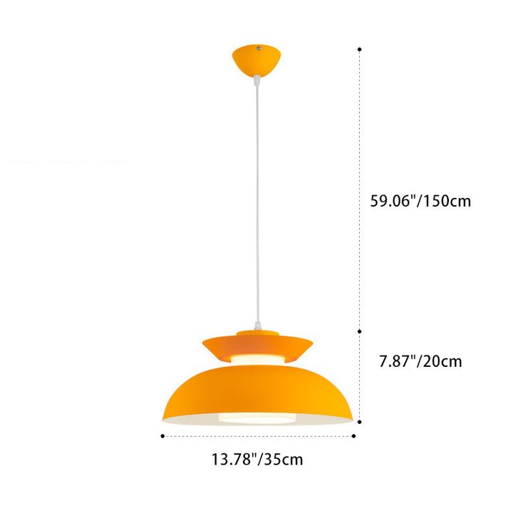 Contemporary Scandinavian Dome Aluminum Acrylic 1-Light Pendant Light For Living Room