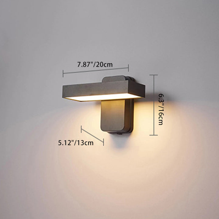 Moderne minimalistische rechteckige Aluminium-Glas-LED-Wandleuchte für den Garten 