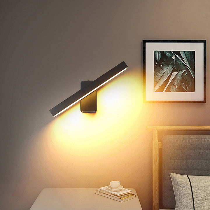 Moderne minimalistische rechteckige Aluminium-Glas-LED-Wandleuchte für den Garten 