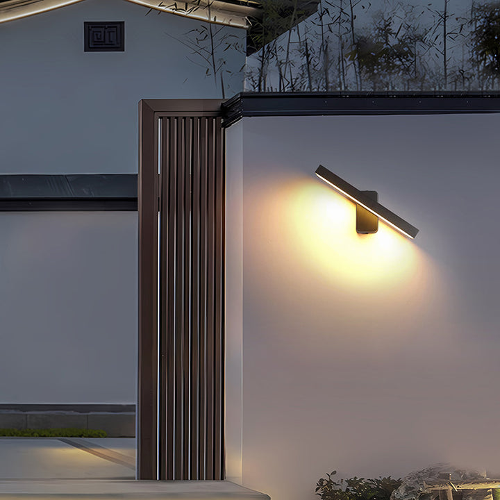 Moderne minimalistische rechteckige Aluminium-Glas-LED-Wandleuchte für den Garten 