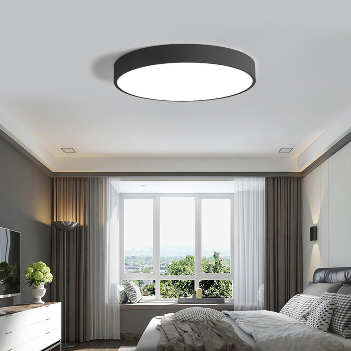 Plafonnier LED rond en fer acrylique scandinave contemporain pour salon 