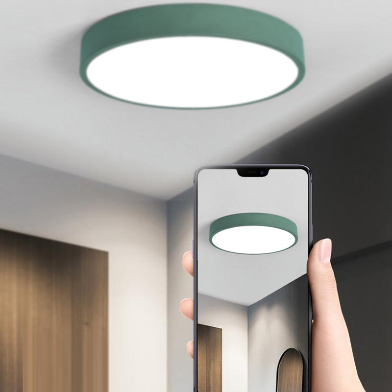 Plafonnier LED rond en fer acrylique scandinave contemporain pour salon 