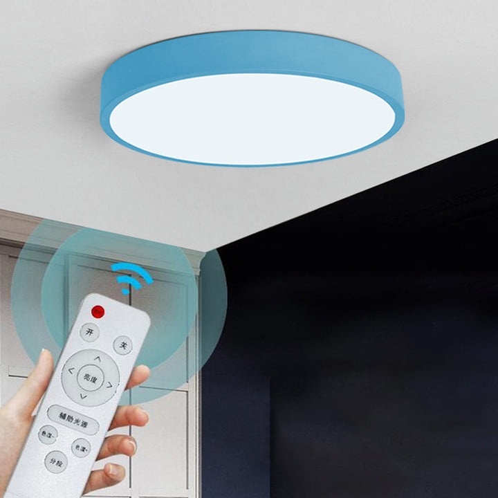 Plafonnier LED rond en fer acrylique scandinave contemporain pour salon 