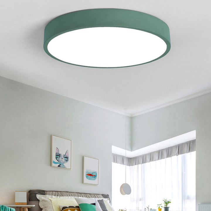 Plafonnier LED rond en fer acrylique scandinave contemporain pour salon 