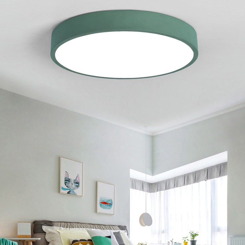 Contemporary Scandinavian Round Iron Acrylic LED Flush Mount Ceiling Light For Living Room
