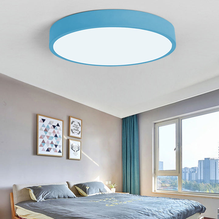 Plafonnier LED rond en fer acrylique scandinave contemporain pour salon 