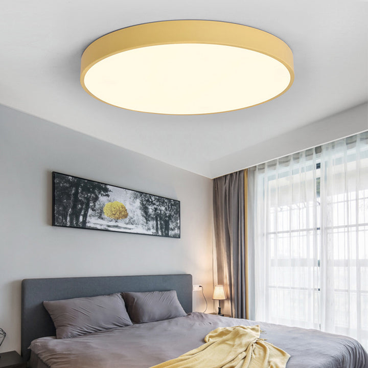 Plafonnier LED rond en fer acrylique scandinave contemporain pour salon 