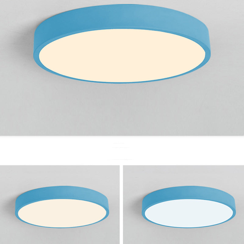 Plafonnier LED rond en fer acrylique scandinave contemporain pour salon 