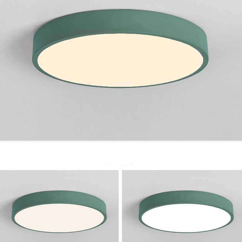Contemporary Scandinavian Round Iron Acrylic LED Flush Mount Ceiling Light For Living Room