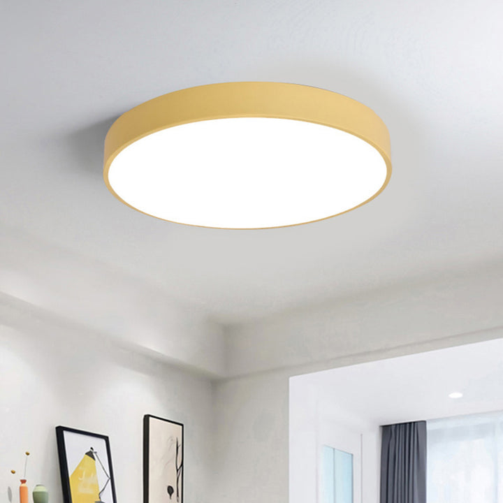 Plafonnier LED rond en fer acrylique scandinave contemporain pour salon 