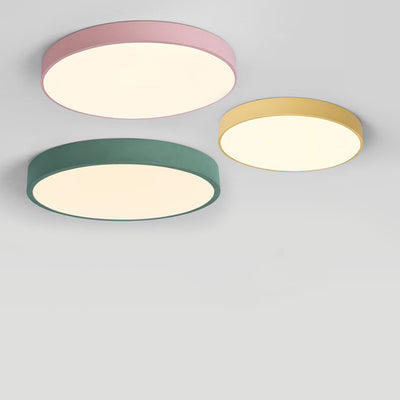 Contemporary Scandinavian Round Iron Acrylic LED Flush Mount Ceiling Light For Living Room