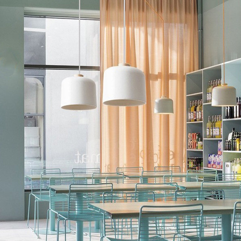 Zeitgenössisches skandinavisches Drum Aluminium 1-Licht Pendelleuchte für Wohnzimmer 