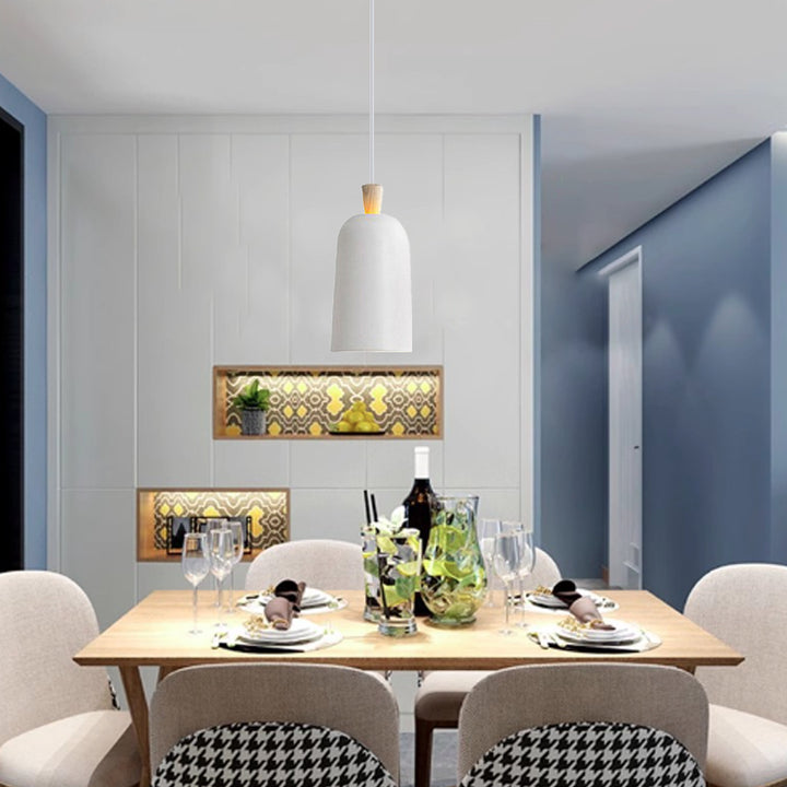 Zeitgenössisches skandinavisches Drum Aluminium 1-Licht Pendelleuchte für Wohnzimmer 