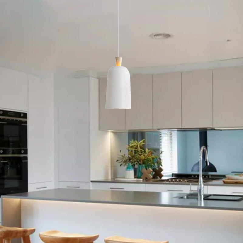 Zeitgenössisches skandinavisches Drum Aluminium 1-Licht Pendelleuchte für Wohnzimmer 