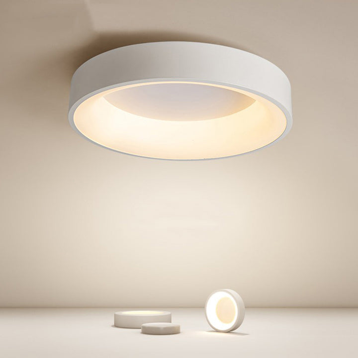Plafonnier LED en acrylique rond nordique contemporain en fer pour salon 