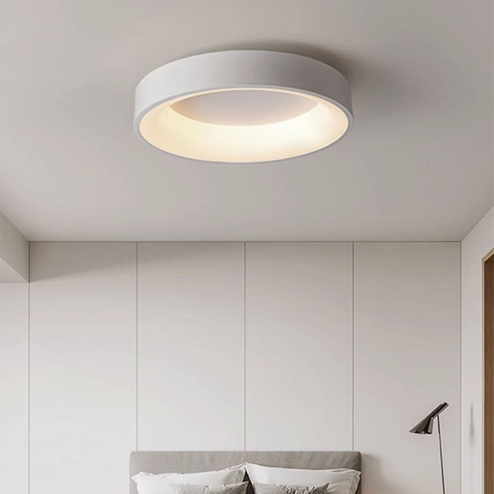 Plafonnier LED en acrylique rond nordique contemporain en fer pour salon 