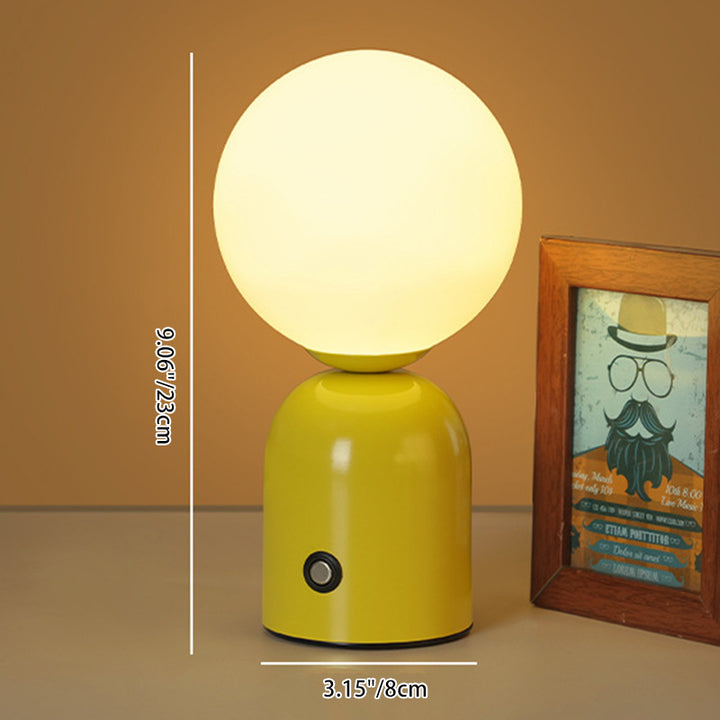 Lampe de table LED en acrylique et fer globe scandinave contemporain pour salon 