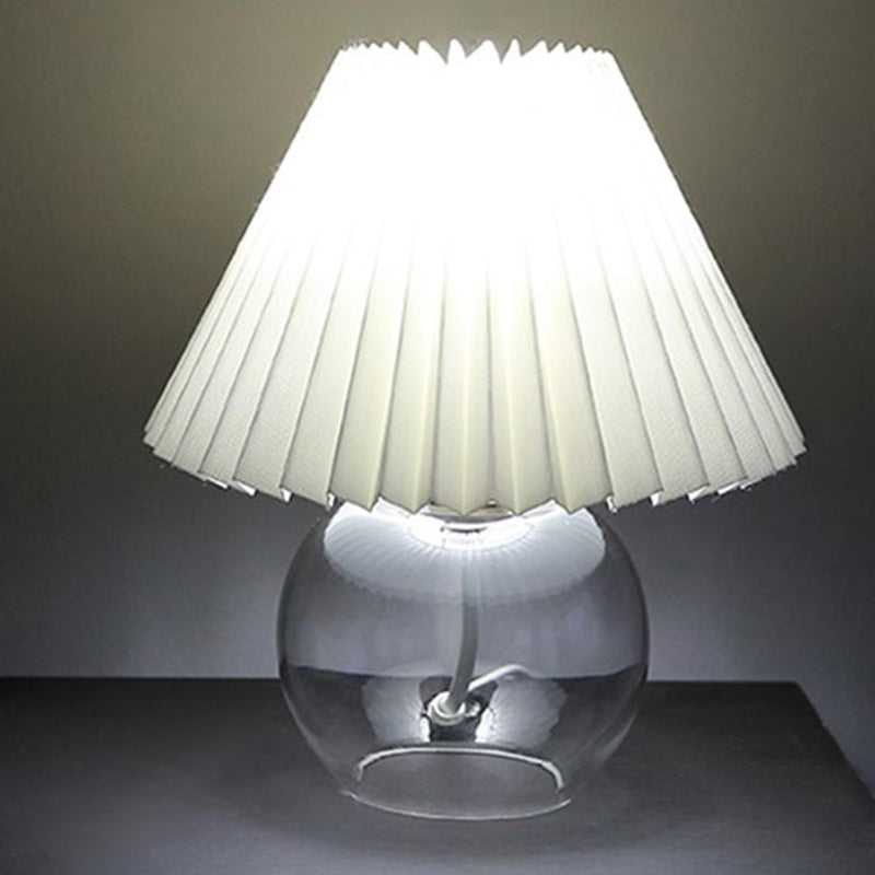Lampe de table moderne minimaliste en verre en forme de dôme avec tissu 1 lumière pour salon 