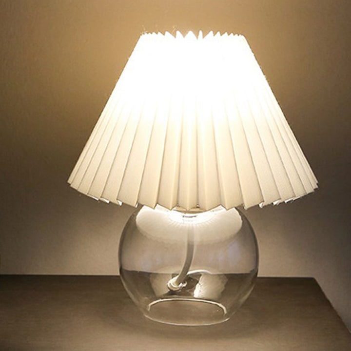 Lampe de table moderne minimaliste en verre en forme de dôme avec tissu 1 lumière pour salon 
