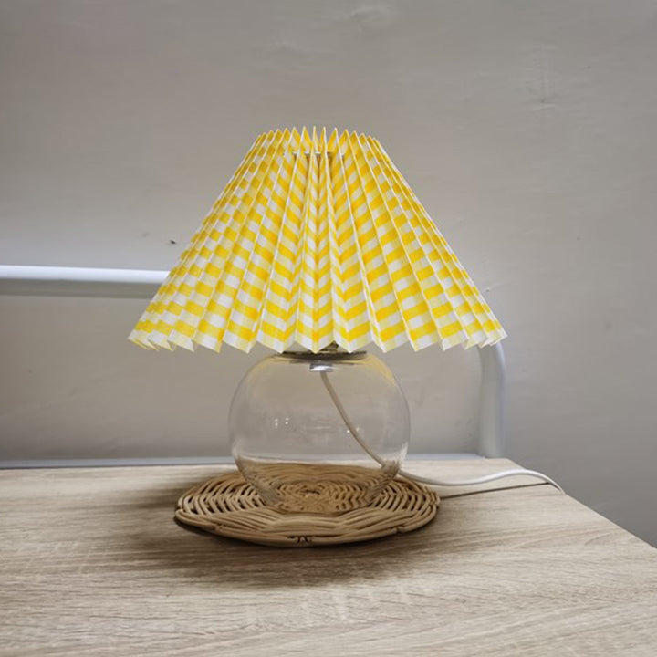 Lampe de table moderne minimaliste en verre en forme de dôme avec tissu 1 lumière pour salon 