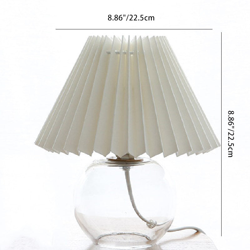 Lampe de table moderne minimaliste en verre en forme de dôme avec tissu 1 lumière pour salon 