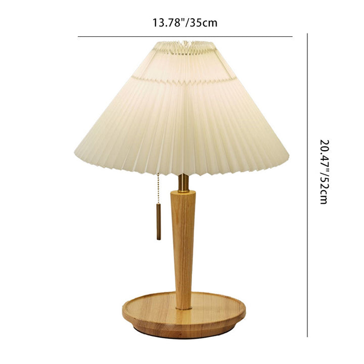 Lámpara de Mesa de 1 Luz de Tela de Madera de Domo Japonés Tradicional para Sala de Estar 