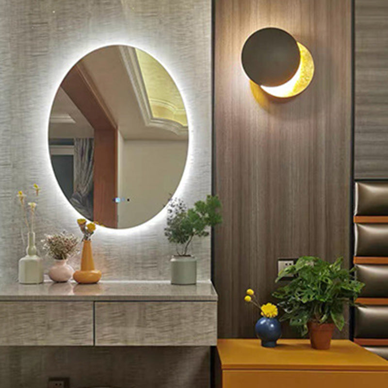 Applique murale contemporaine scandinave ronde en fer LED pour salon 