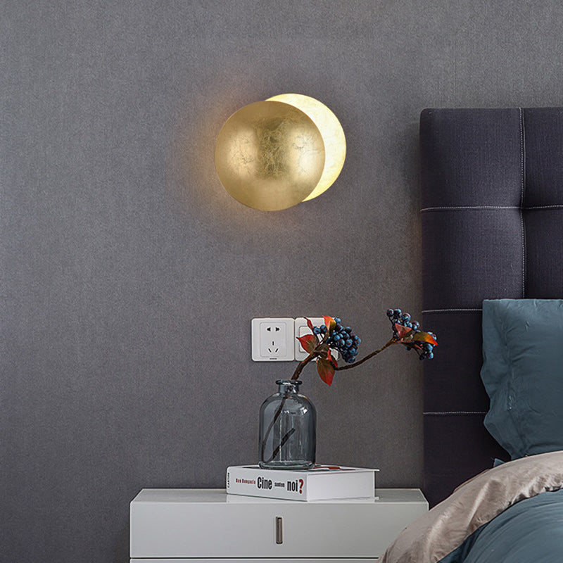 Applique murale contemporaine scandinave ronde en fer LED pour salon 