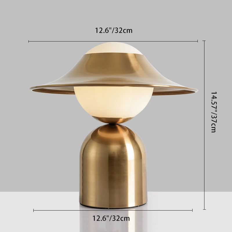 Lámpara de Mesa de Cristal de Hierro con Cúpula de Lujo Contemporáneo de 1 Luz para Sala de Estar 