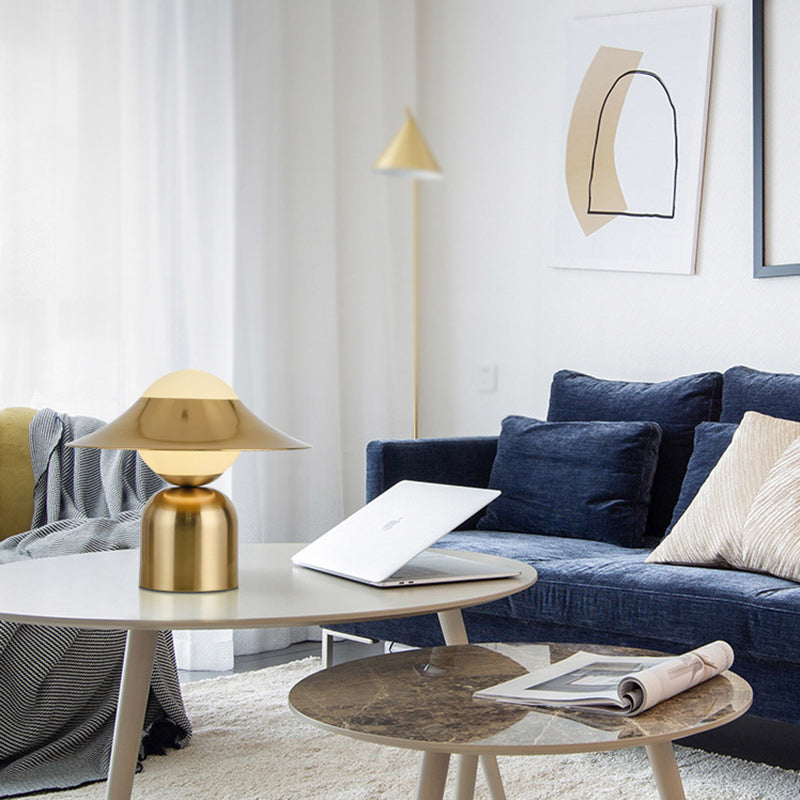 Lampe de table contemporaine en dôme de luxe en fer et verre à 1 lumière pour salon 