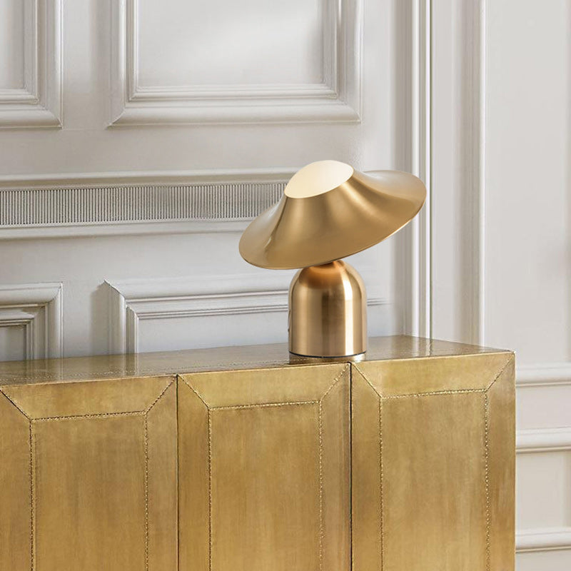 Lámpara de Mesa de Cristal de Hierro con Cúpula de Lujo Contemporáneo de 1 Luz para Sala de Estar 