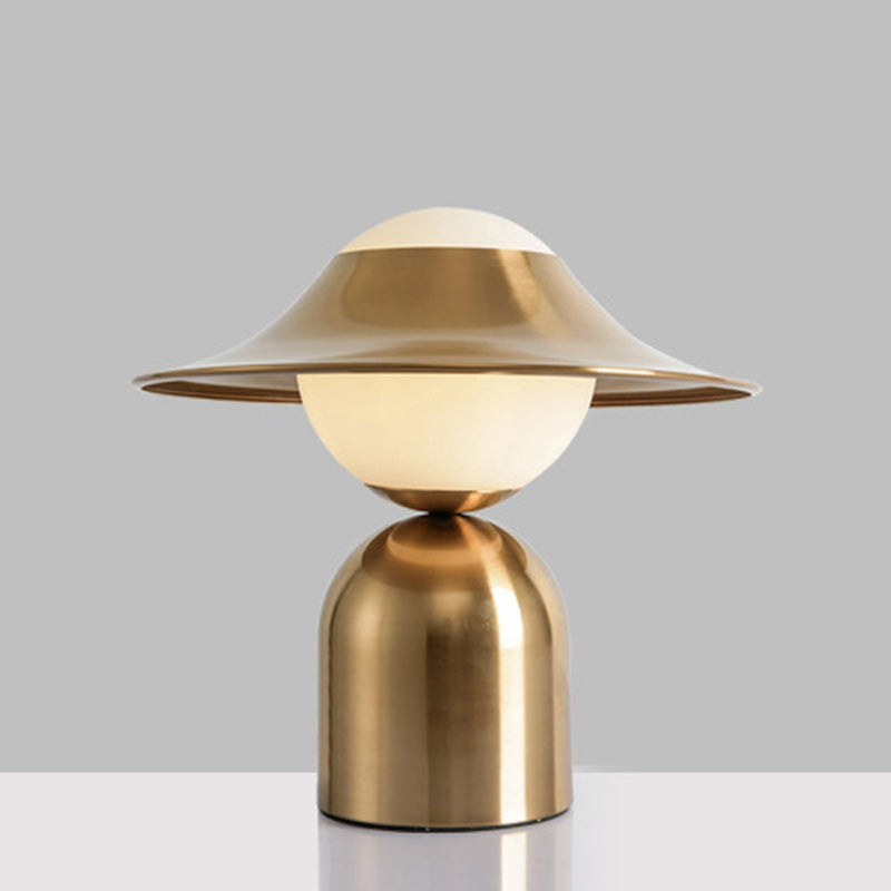 Lámpara de Mesa de Cristal de Hierro con Cúpula de Lujo Contemporáneo de 1 Luz para Sala de Estar 