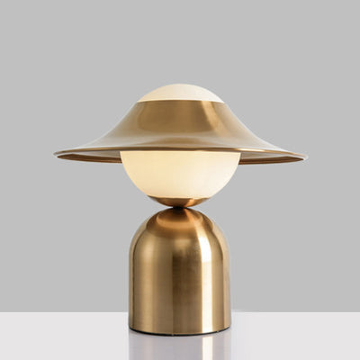 Lampe de table contemporaine en dôme de luxe en fer et verre à 1 lumière pour salon 