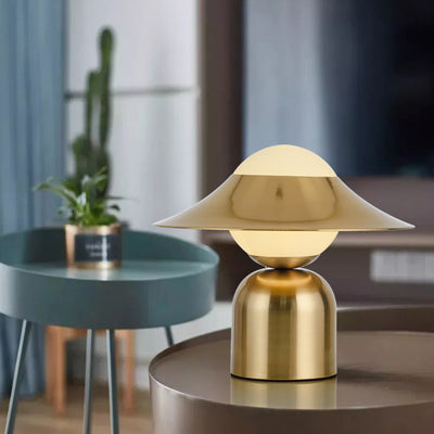 Lampe de table contemporaine en dôme de luxe en fer et verre à 1 lumière pour salon 
