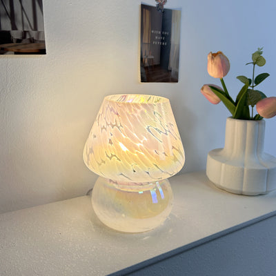Zeitgenössische kreative ovale Glas-Tischlampe mit 1 Licht für das Wohnzimmer 