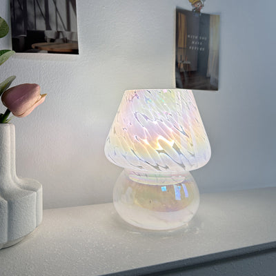Zeitgenössische kreative ovale Glas-Tischlampe mit 1 Licht für das Wohnzimmer 